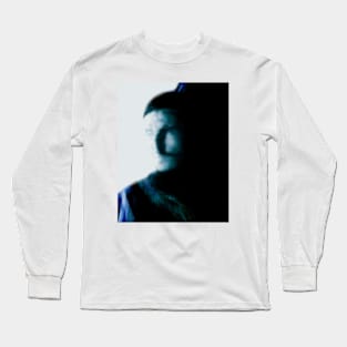 Portrait, digital collage, special processing. Bright side, survival guy. Man between light and darkness. Aquamarine. Long Sleeve T-Shirt